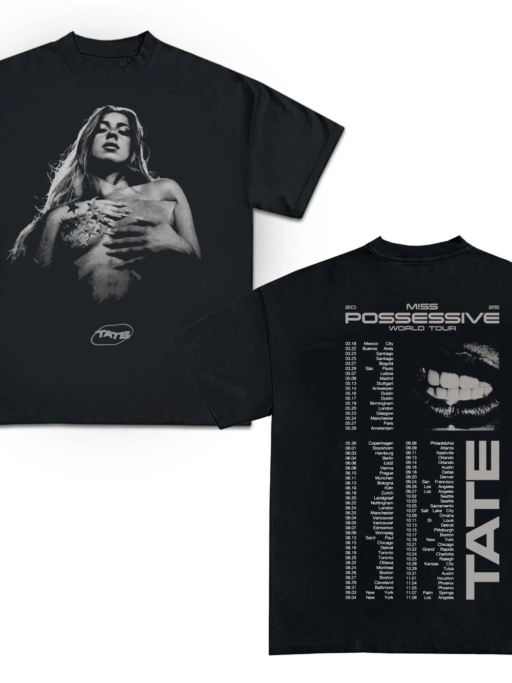 Tate "Miss Possessive" Black Tour Tee